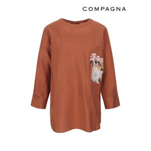 [꼼빠니아]라운드넥 프린트 블라우스_CABF7-WRB010