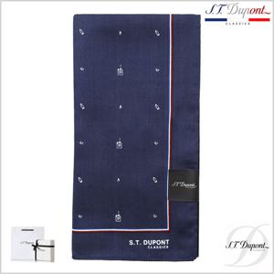 [에스티듀퐁(셔츠)][듀퐁손수건] 네이비 시그니처 캐릭터 삼선 포인트 손수건 SE4FMA381007SNY