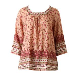 (85-100)찰랑찰랑 가벼운 꽃나염 여성 홈웨어 이지웨어7부상의WPA367WS