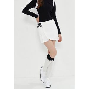 [듀빅]듀빅 여성 배색 테이프 주름 H라인 큐롯 DC3WCU001WH