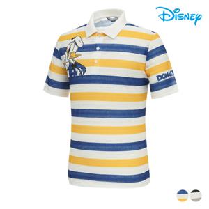 [디즈니골프]남성 아트웍 스트라이프 반팔 카라 티셔츠 DO2MTS046