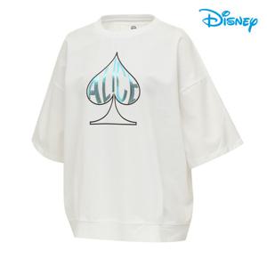 [디즈니골프]여성 오버숄더 스팽글 오버핏 반팔 라운드 티셔츠 DM2LTR153