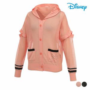 [디즈니골프]여성 버튼 메쉬 후드 니트 스웨터 가디건 DM1LKG010