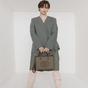 [헤지스ACC] 시그니처 패턴 카키 토트 겸 숄더백 HIBA4F118K2