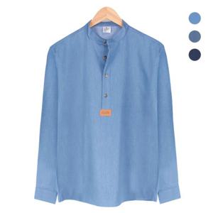 [레디핏]핸리넥 데님 블루 셔츠 _NWM004_Blue