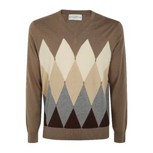 발란타인 브이넥 아가일 풀오버 스웨터 B2P00114CA8094 94563