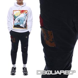 [디스퀘어드] 17FW 남성 빈티지 덧댐 면바지 (S74KB0060_S41794_900_17F)