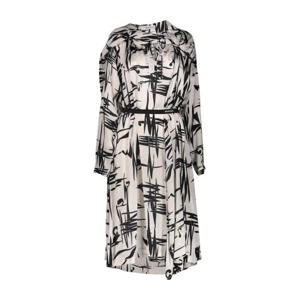 발렌시아가 여성 멀티컬러 Elastic 실크 자카드 미디 드레스 528542TBL22 1070 WHITEBLACK