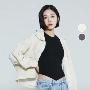 [버커루]여성 나일론 크롭기장 후드 점퍼 B231JP520P