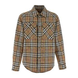 버버리 플래드 더블 페이스 코튼 리넨 셔츠 8108014 NUTIPCHECK