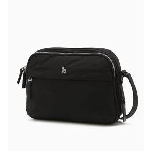 [헤지스ACC] [아이코닉] 나일론 로고 지퍼 크로스백 HJBA5E710BK