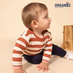 [쁘띠바또]쁘띠바또 베이비 오가닉 럭비 스트라이프 티셔츠 (NTF41TR22F_BR)