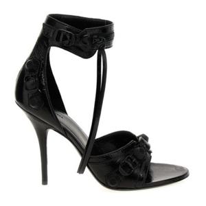 발렌시아가 블랙 카골 앵클 스트랩 샌들 743057WBUA1 1010