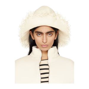 질샌더 버킷햇 오프 화이트 프린지 버킷햇 241249F015002