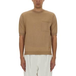 모스키노 남성 베이지 실크 라운드넥 반팔니트 09060201_0019
