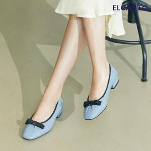 엘칸토  (LCWD11U426) 여성 양가죽 스퀘어토 리본 펌프스 2cm
