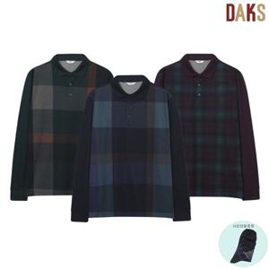 [닥스(셔츠)]노티그 긴팔 체크 프린트 카라 티셔츠 3종 OLA1T1TL101-N1LN