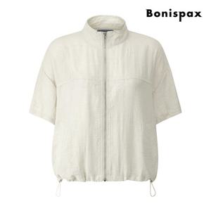 [보니스팍스(여성의류)]하이넥 반팔 린넨 스트링 반팔 점퍼 (XP5JP003M0)