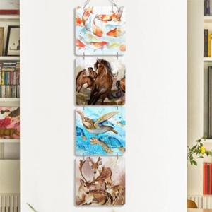 아트박스/꾸밈 nv336-멀티아크릴액자_풍수에좋은동물들(4단소형)