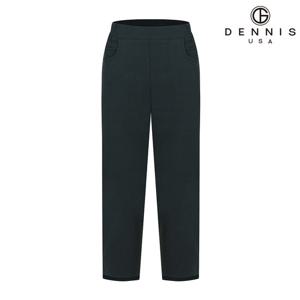 데니스골프 여성 인견혼방 8부 밑단 포인트 밴딩팬츠_카키_RAQSLPT352