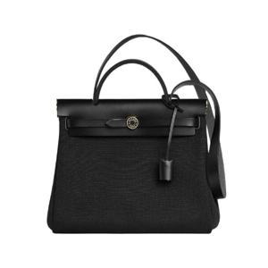 에르메스 에르백 집 31 래커 백 밀리터리 캔버스 헌터 카우하이드   골드 하드웨어 누아 H079093CCAB