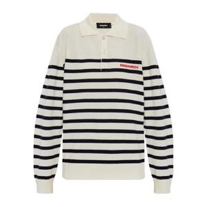 디스퀘어드2 스트라이프 폴로 넥 스웨터 S75HA1392D13153
