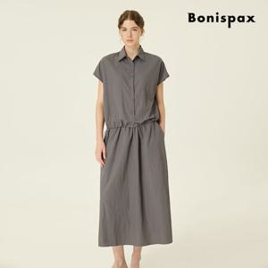 [보니스팍스(여성의류)]카라 반팔 셔츠 밴딩 스커트 셋업 (XP7ST002M0)