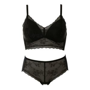 [비너스]블랙 가볍고 시원하게 착용가능한 브라렛햄팬티세트 VBRN180VPTN180H