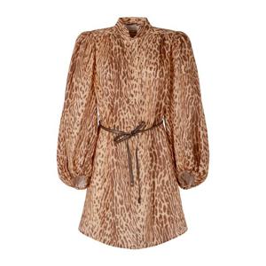 짐머만 애니멀 프린트 롱 퍼프 슬리브 미니 원피스 4593DSS255