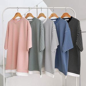 남자 여름 링클프리 ST 레이어드 반팔 5C-TSH-Q014-블랙