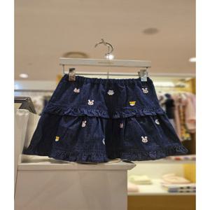 [미키하우스10] 11P301701 MH 우사코 얼굴 미니 러플 데님 스커트 청치마