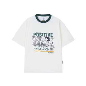 [클라이드]여성 스누피 넥배색 반팔 티셔츠 FPCTS871F