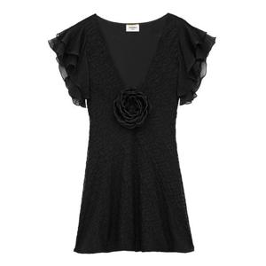 생로랑 미디 원피스 842362Y3K47 1000 BLACK