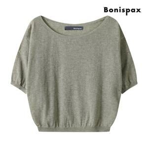 [보니스팍스(여성의류)]딥 보트넥 5부 반팔 니트 (XP7KP003M0)