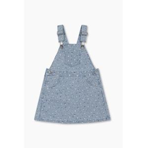 [베네통 키즈] 플라워 데님 오버롤 원피스 4NZRGT00M_블루