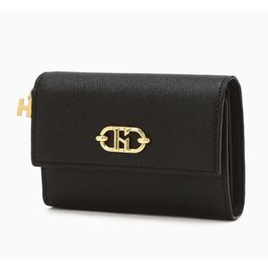 [헤지스ACC] 블랙 로고장식 소가죽 반지갑 HIWA5F150BK