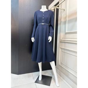 [린]스퀘어넥 벨티드 원피스(LCOPPI0200/네이비)_DG