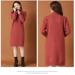 [모노무드]모노무드 W4320 고퀄 꽈배기 하이넥 니트원피스 롱니