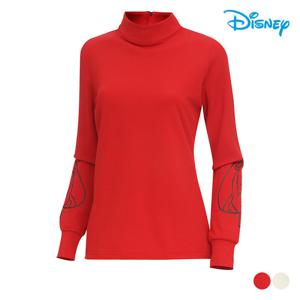 [디즈니골프]여성 골지 폴라 티셔츠 (DN3LTS016-RD)_US