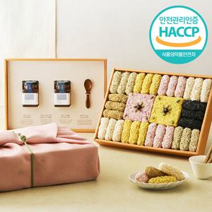 [웰굿]HACCP 강릉 명품 수제전통한과 조청 3단 선물세트(1.5kg)