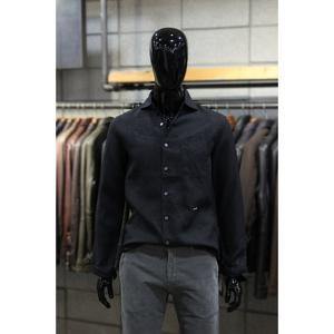 [빠니깔레][빠니깔레] 와이드카_라 블랙포켓린넨셔츠 d-qcsh10bk
