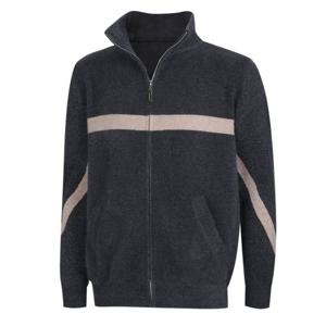 [파파브로]남자 컬러배색 하이넥 니트집업 점퍼 LM-KN-813-차콜