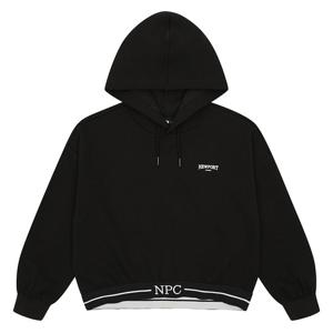 소이 여아 레터링 밴드 후드 티셔츠 23F3757_BK