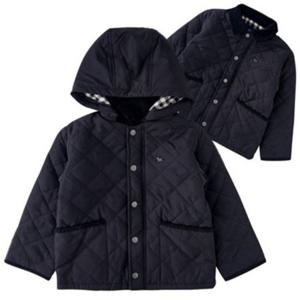 [블루독8-키즈] 블랙 카라코듀로이퀼팅점퍼 경량 후드자켓 간절기 공용 두돌선물 초등학생 25A3511301