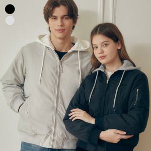 [게스(진)]남여공용 후디 디테쳐블 항공패딩 MO4W9893