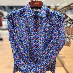 [레노마] 프레쉬 리프 프린트 슬림핏 긴소매RPSSL1176NY