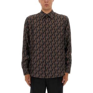 펜디 로고 프린트 롱 슬리브 실크 셔츠 FS1319 AVDBF1TRS