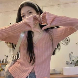 휴양지룩 심플 브이넥 시스루 여름 가디건 MFNC-040117