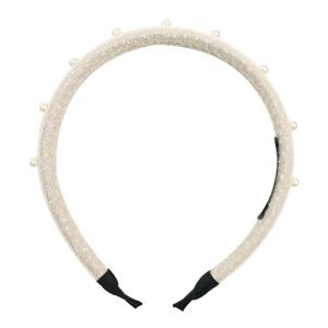 [빈]아이보리 트위드 진주머리띠BZ54AX03IV