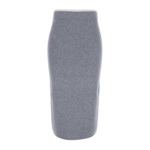 핀코 울 블렌드 하이웨이스트 스트레이트 미디 스커트 105489 A